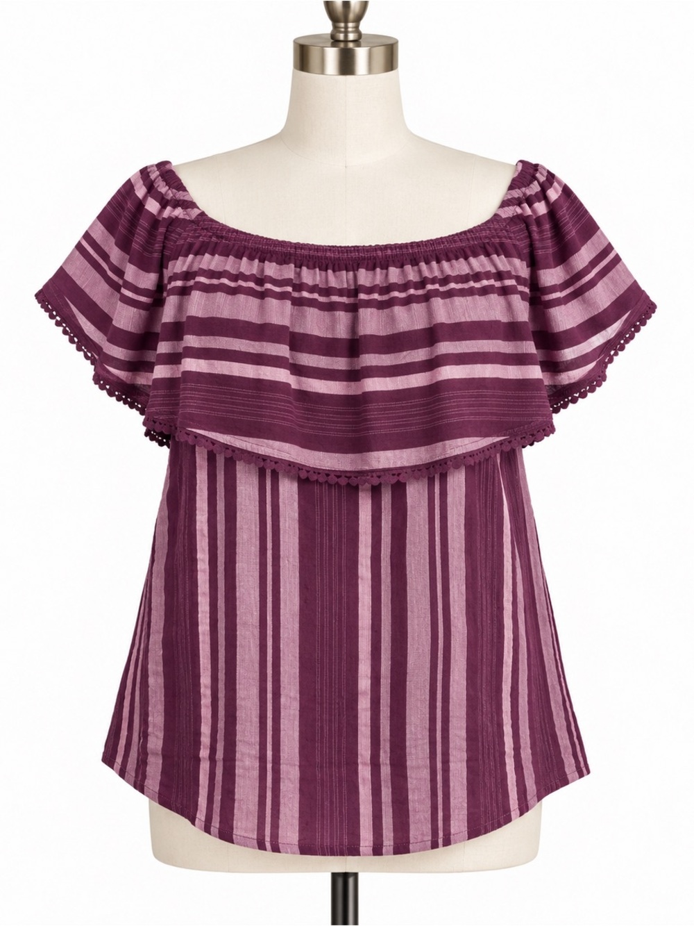 Lane Bryant Plum Purple Boho Chic Bohemian Flowy Top Blouse 14/16